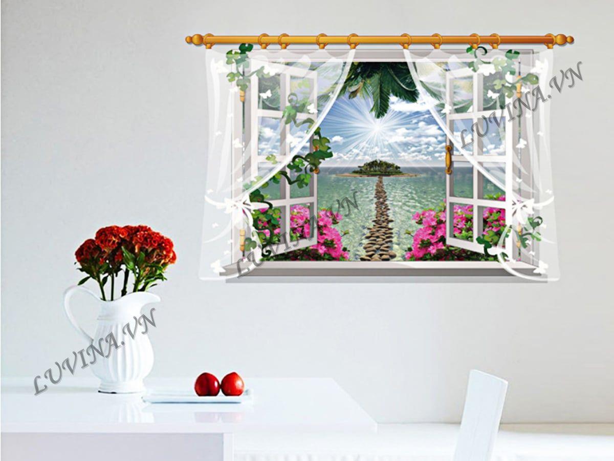 DECAL TRANG TRÍ CỬA SỔ RẼ NƯỚC