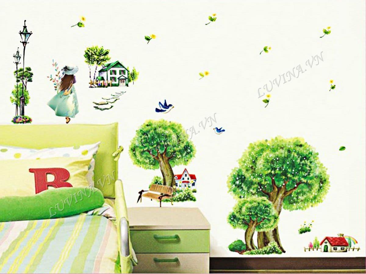 Decal trang trí Ngôi nhà cầu vồng