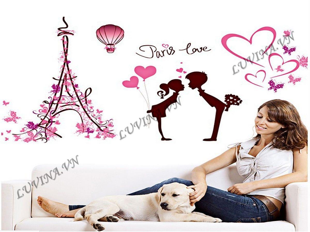 DECAL TRANG TRÍ THÁP VÀ ĐÔI TÌNH NHÂN